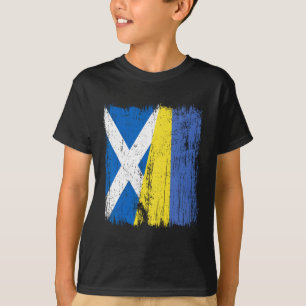 Scotland Ukraine Half Flag Scottish Ukrainian Heri T-Shirt