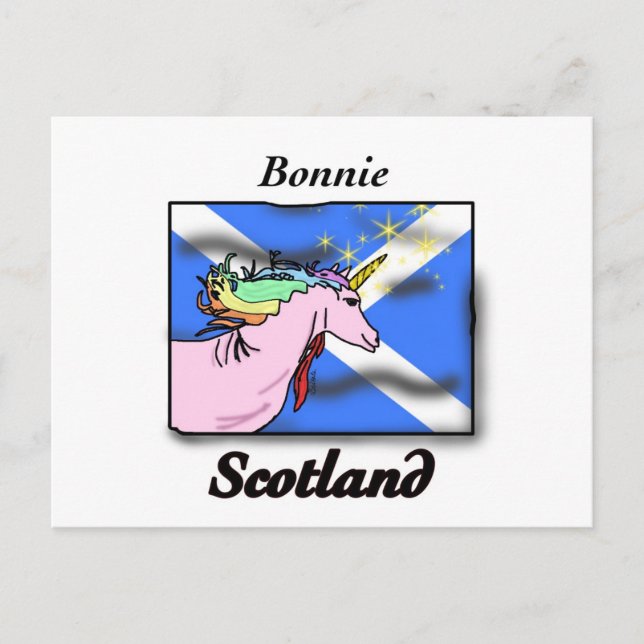 Scotland unicorn flag postcard (Front)