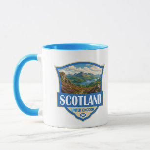 Scotland United Kingdom Illustration Retro Badge Mug