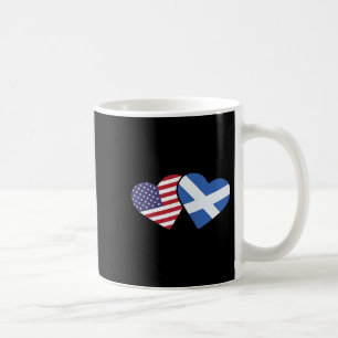 Scotland Usa Flag T Shirt Heart Scottish American Coffee Mug