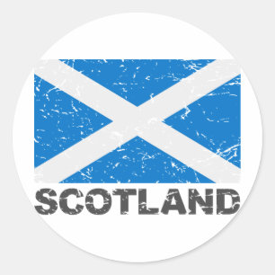 Scotland Vintage Flag Classic Round Sticker