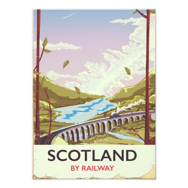 Scotland Vintage locomotive travel poster (Front)