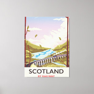 Scotland Vintage locomotive travel poster Canvas Print