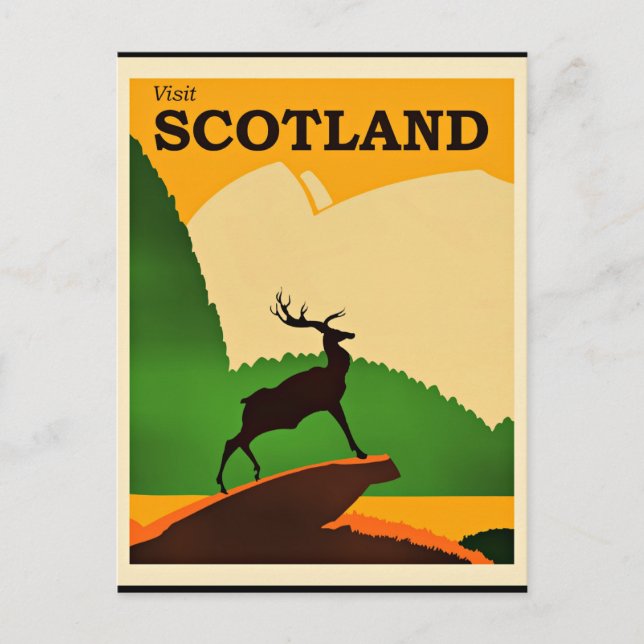 Scotland vintage travel poster postcard (Front)