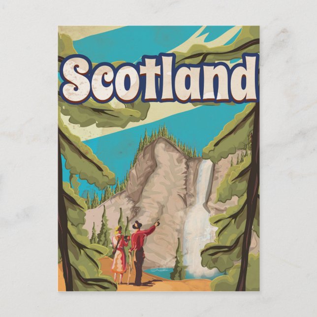 Scotland Vintage Travel Poster Postcard (Front)