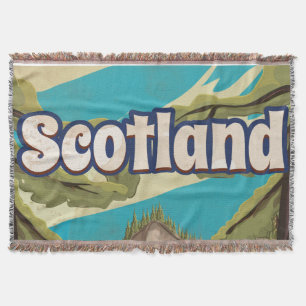 Scotland Vintage Travel Poster Throw Blanket