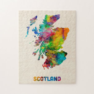 Scotland Watercolor Map Jigsaw Puzzle