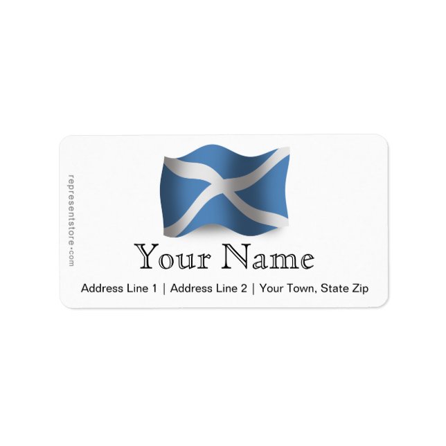 Scotland Waving Flag Label (Front)
