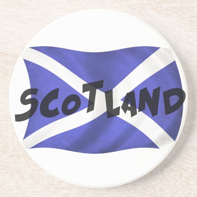 Scotland Wavy Flag Coaster (Front)