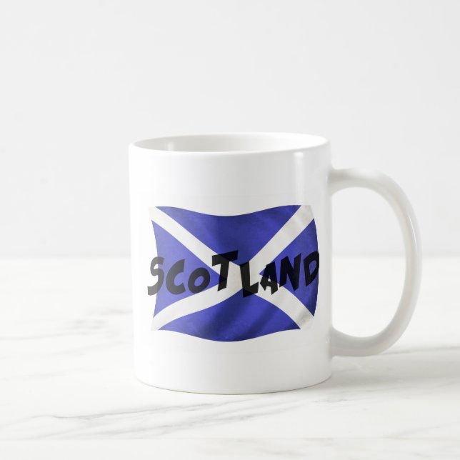 Scotland Wavy Flag Coffee Mug (Right)