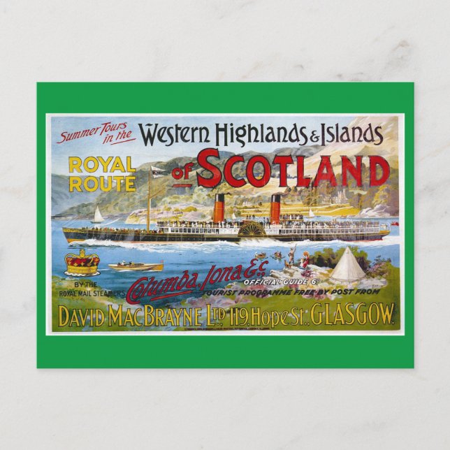 Scotland, Western Highlands, Glasgow Postcard (Front)
