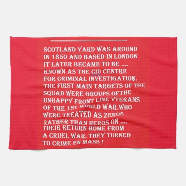 Scotland Yard the history of it London England Tea Towel (Horizontal)