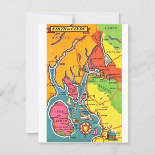 Scotland's Firth of Clyde Map Postcard