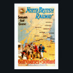 Scotland's Golf Course Print<br><div class="desc">It's an old,  very colourful poster / advertisement  map of  golfing in Scotland - colourfully illustrated and  now repurposed!</div>