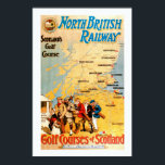 Scotland's Golf Course Print<br><div class="desc">It's an old,  very colourful poster / advertisement  map of  golfing in Scotland - colourfully illustrated and  now repurposed!</div>