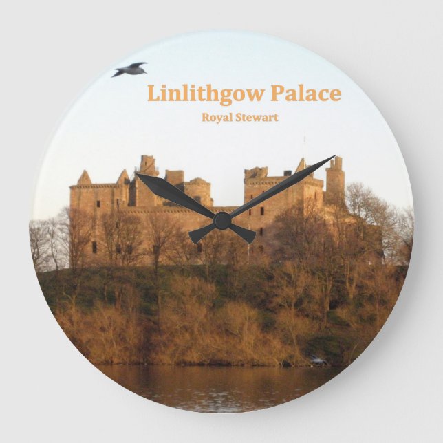 Scotland's Linlithgow Palace Royal Stuart Stewart Large Clock (Front)