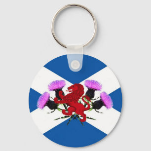 Scotland's Rampant lion, thistles Key Ring