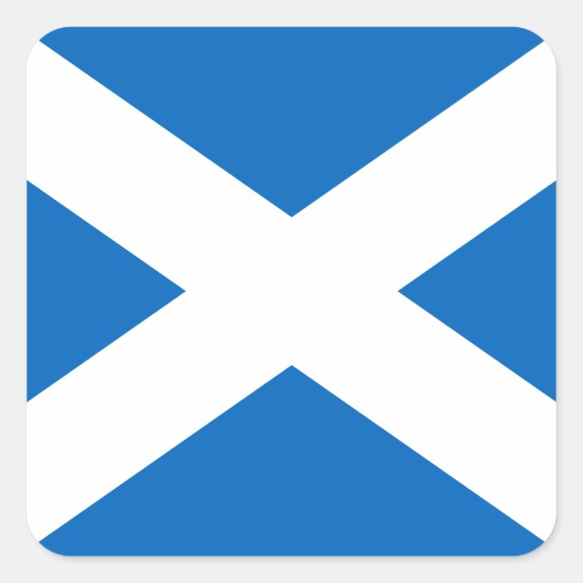 Scotland's Saltire,Scottish Flag (Official Colour) Square Sticker (Front)