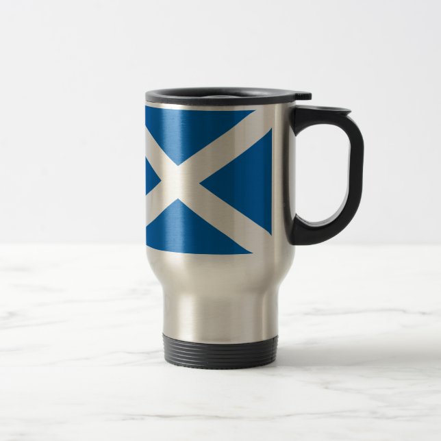 Scotland's Saltire,Scottish Flag (Official Colour) Travel Mug (Right)