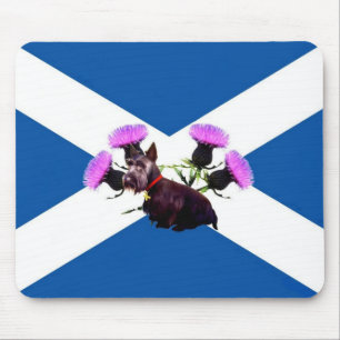 Scotland's Scottish terrier an thistles Mouse Mat
