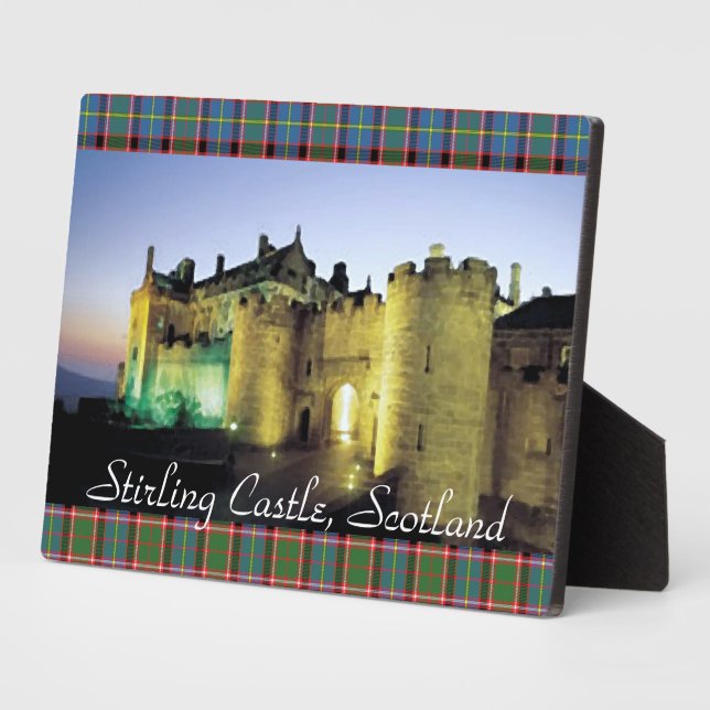 Scotland's Stirling Castle at Dusk Tabletop Plaque (Side)