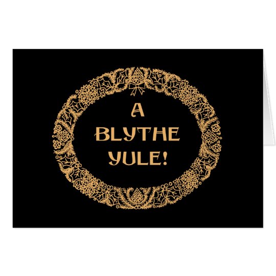 Scots Christmas Wreath Gold-effect Black Card