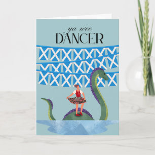 Scots Gaelic Ya Wee Dancer Tartan Girl Dancing Card