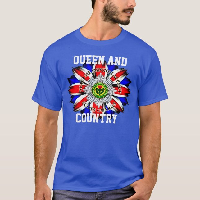 Scots Guards Queen and Country T-Shirt. T-Shirt (Front)