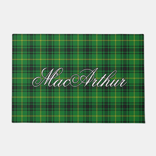 Scots Vista Clan Arthur MacArthur Tartan Plaid Doormat (Front)