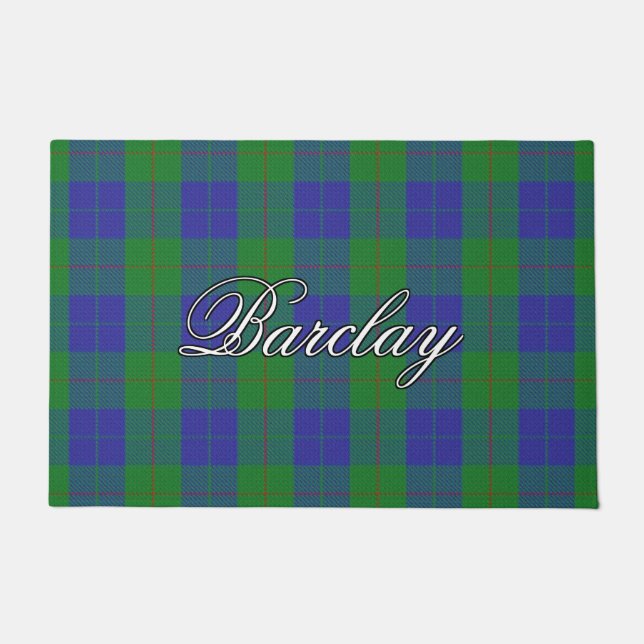 Scots Vista Clan Barclay Hunting Tartan Plaid Doormat (Front)