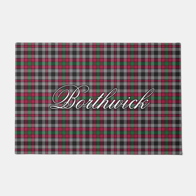 Scots Vista Clan Borthwick Tartan Plaid Doormat (Front)