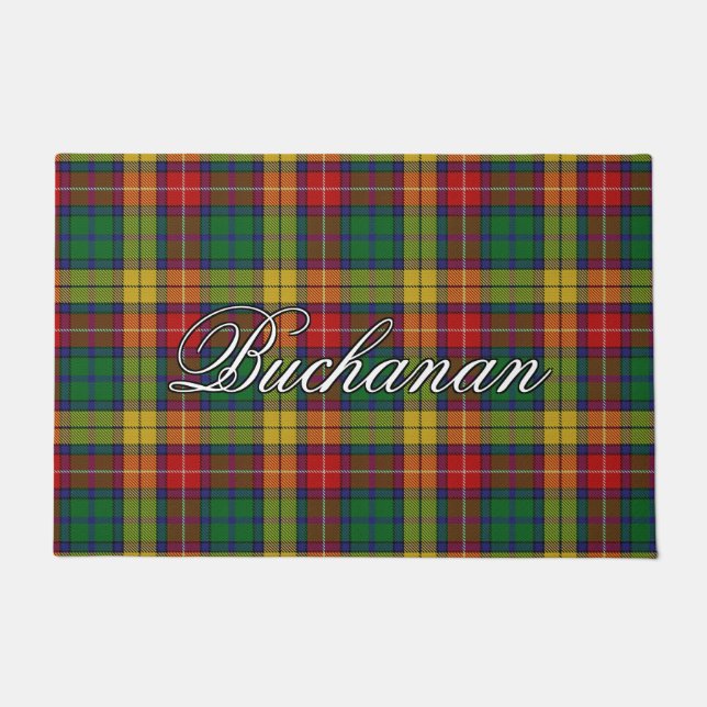 Scots Vista Clan Buchanan Tartan Plaid Doormat (Front)