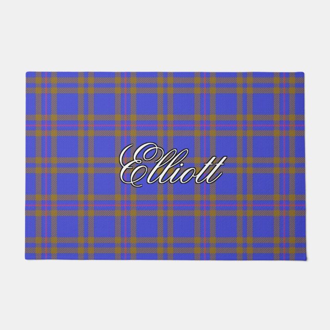 Scots Vista Clan Elliot Tartan Plaid Doormat (Front)