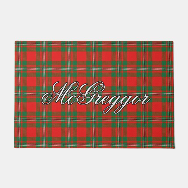 Scots Vista Clan Gregor MacGregor Tartan Plaid Doormat (Front)