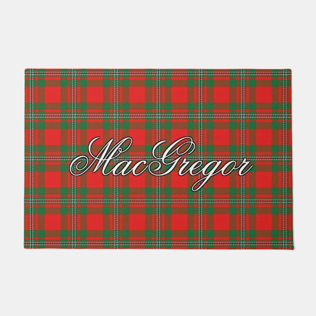 Scots Vista Clan Gregor MacGregor Tartan Plaid Doormat (Front)