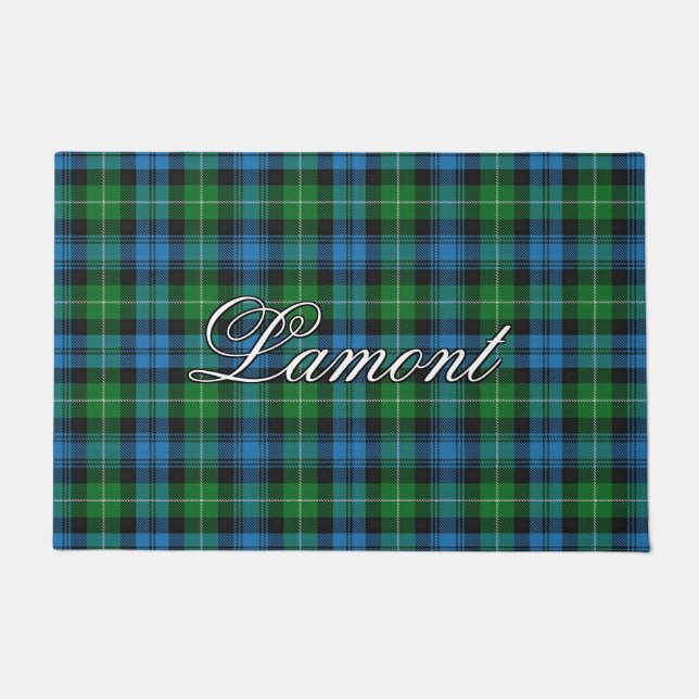 Scots Vista Clan Lamont Tartan Plaid Doormat (Front)