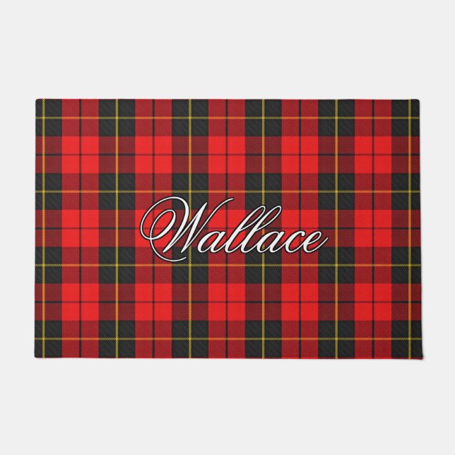 Scots Vista Clan Wallace Tartan Plaid Doormat (Front)