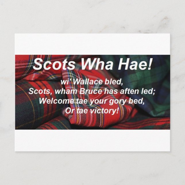 Scots Wha Hae-Tartan Postcard (Front)