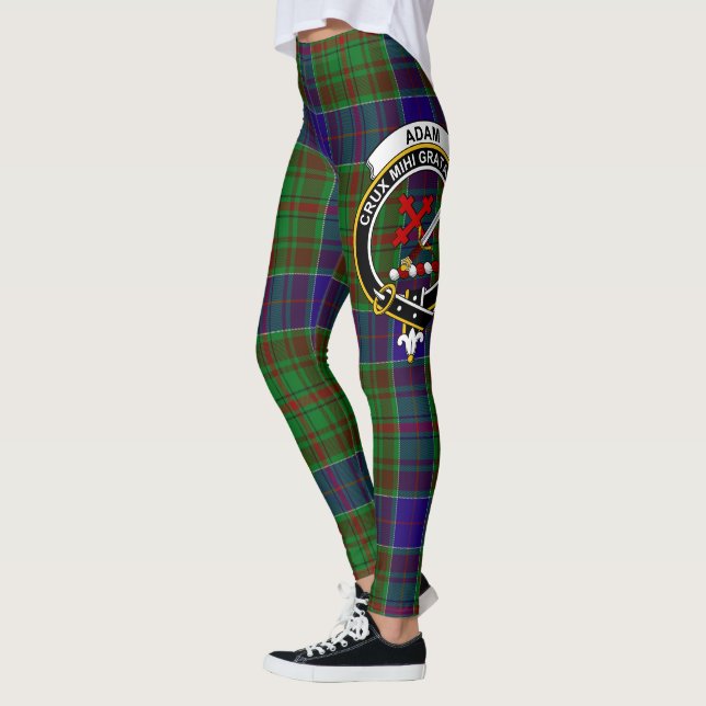 Scotstee Clan Adam Hunting Crest Tartan Women Leggings (Left)