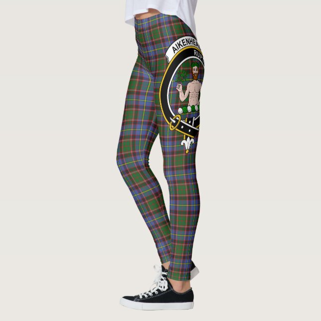 Scotstee Clan Aikenhead Crest Tartan Women Legging (Left)