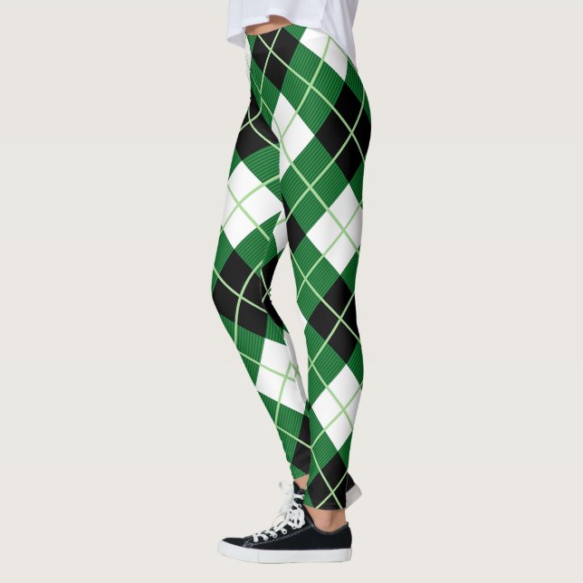 Scotstee Clan Argyle Diagonal Diamond Tartan Women Leggings (Left)