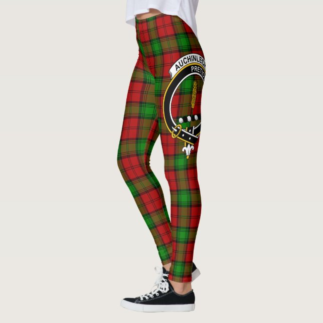 Scotstee Clan Auchinleck Crest Tartan Women Leggings (Left)