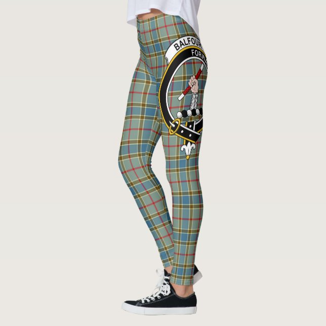 Scotstee Clan Balfour Crest Tartan Women Leggings (Left)