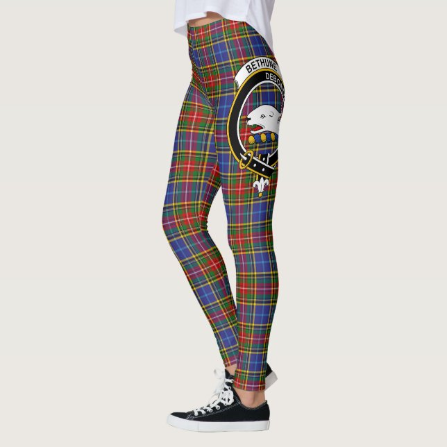 Scotstee Clan Bethune Crest Tartan Women Leggings (Left)