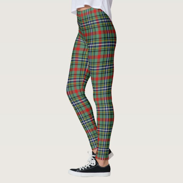 Scotstee Clan Bisset Pattern Tartan Women Leggings (Left)