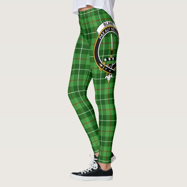 Scotstee Clan Blane Crest Tartan Women Leggings (Left)
