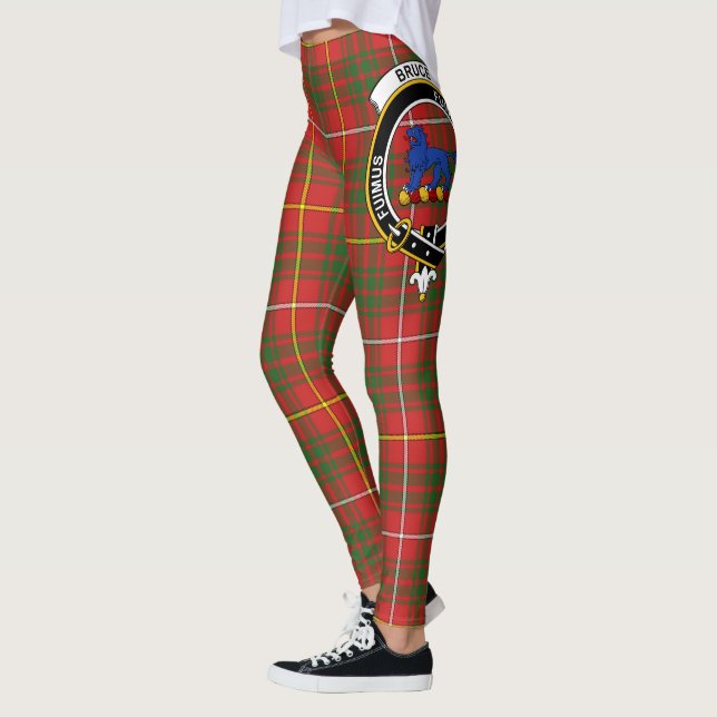 Scotstee Clan Bruce Crest Tartan Women Leggings (Left)