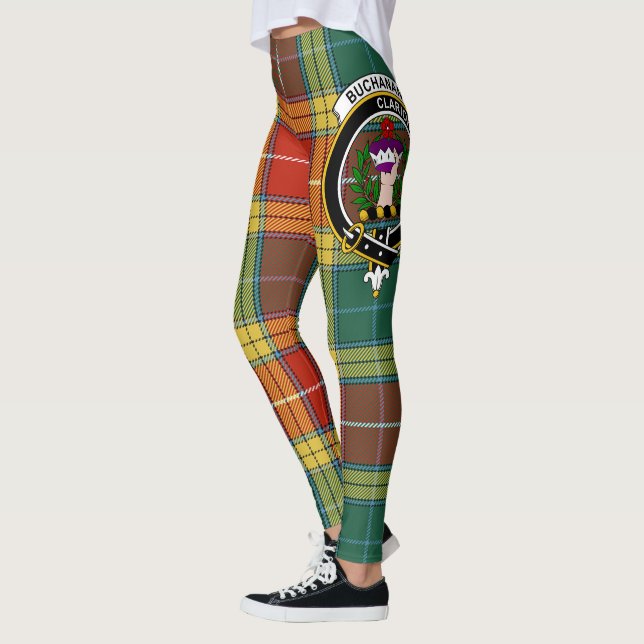 Scotstee Clan Buchanan Old Sett Crest Tartan Women Leggings (Left)