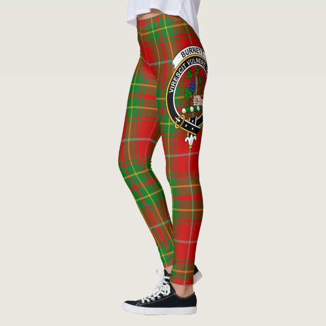 Scotstee Clan Burnett Ancient Crest Tartan Women Leggings (Left)