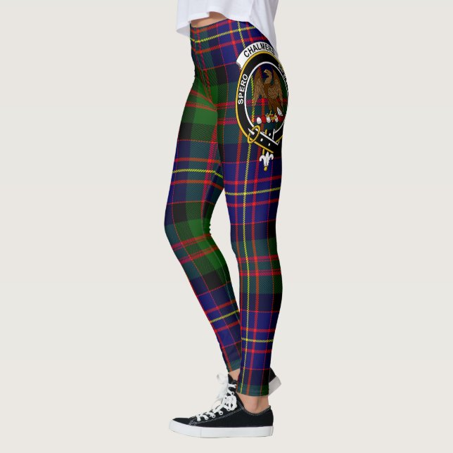 Scotstee Clan Chalmers Crest Tartan Women Leggings (Left)